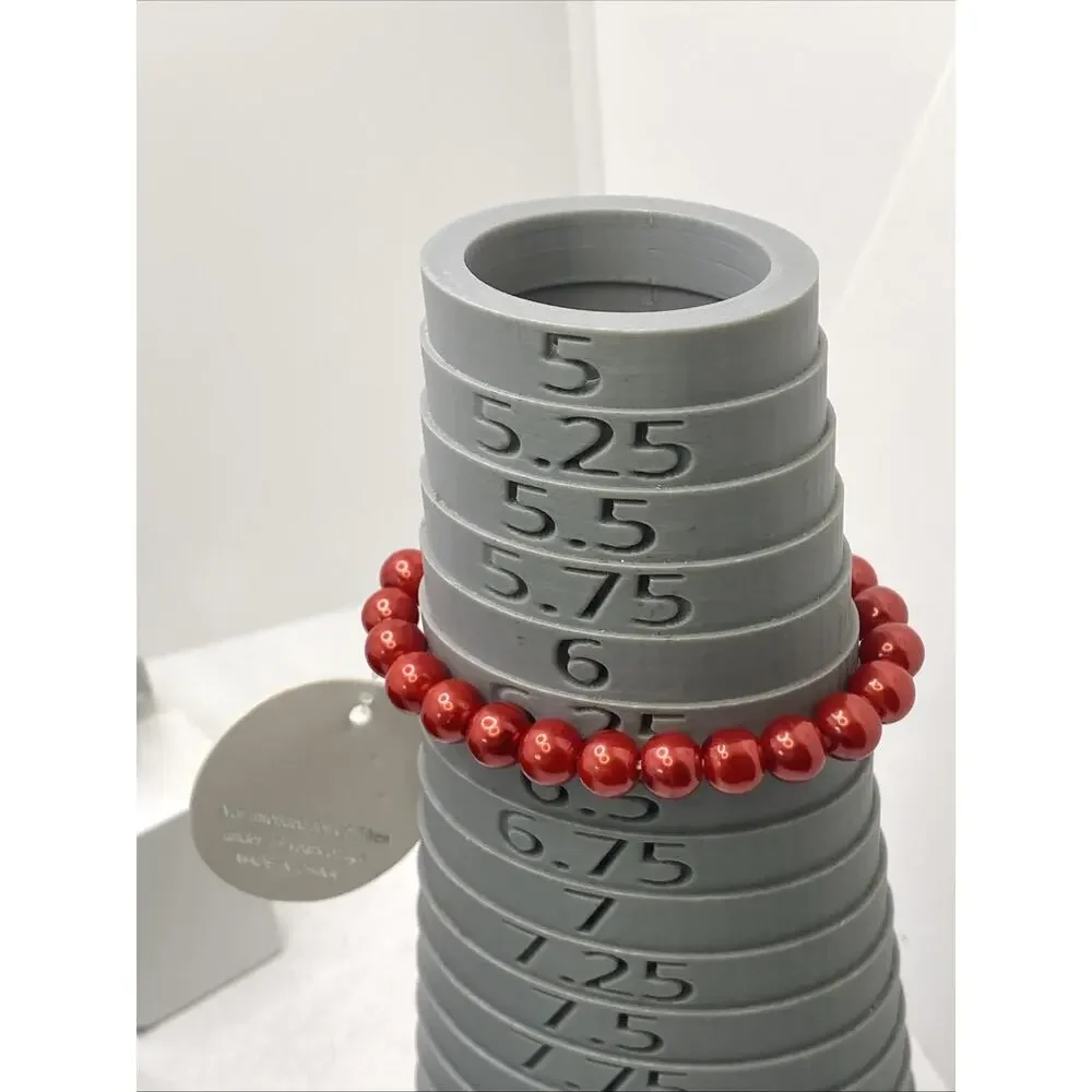 Womens Heart Rhinestone Red Faux Pearl Bracelet